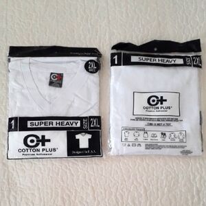 Cotton Plus 'Super Heavy' V Neck T-Shirt 2XL. New In Package